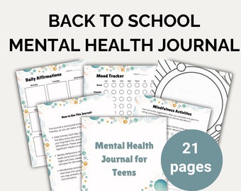 Mentales Gesundheitstagebuch für Teenager zum Schulstart (PDF zum Ausdrucken) | Stimmungstracker, Dankbarkeits- und Achtsamkeitsübungen