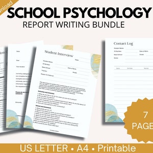 School Psychologist Report Writing Bundle | Special Education Templates, Assessment Tools And Strategies| A4 & Letter Size| Instant Download