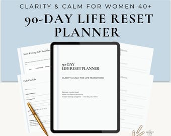 Planificador de 90 días imprimible / PDF para establecer objetivos y planificar tu día a día / Cuaderno de ejercicios para restablecer tu vida