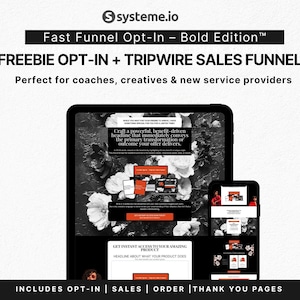 Systeme.io Tripwire Funnel Template: Long-Form Sales Page, Opt-In, Checkout