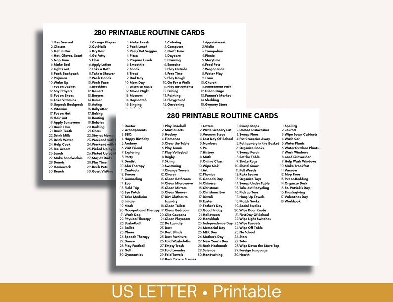 Boho Montessori Daily Routine Cards - 280 Printable Visual Schedules ...