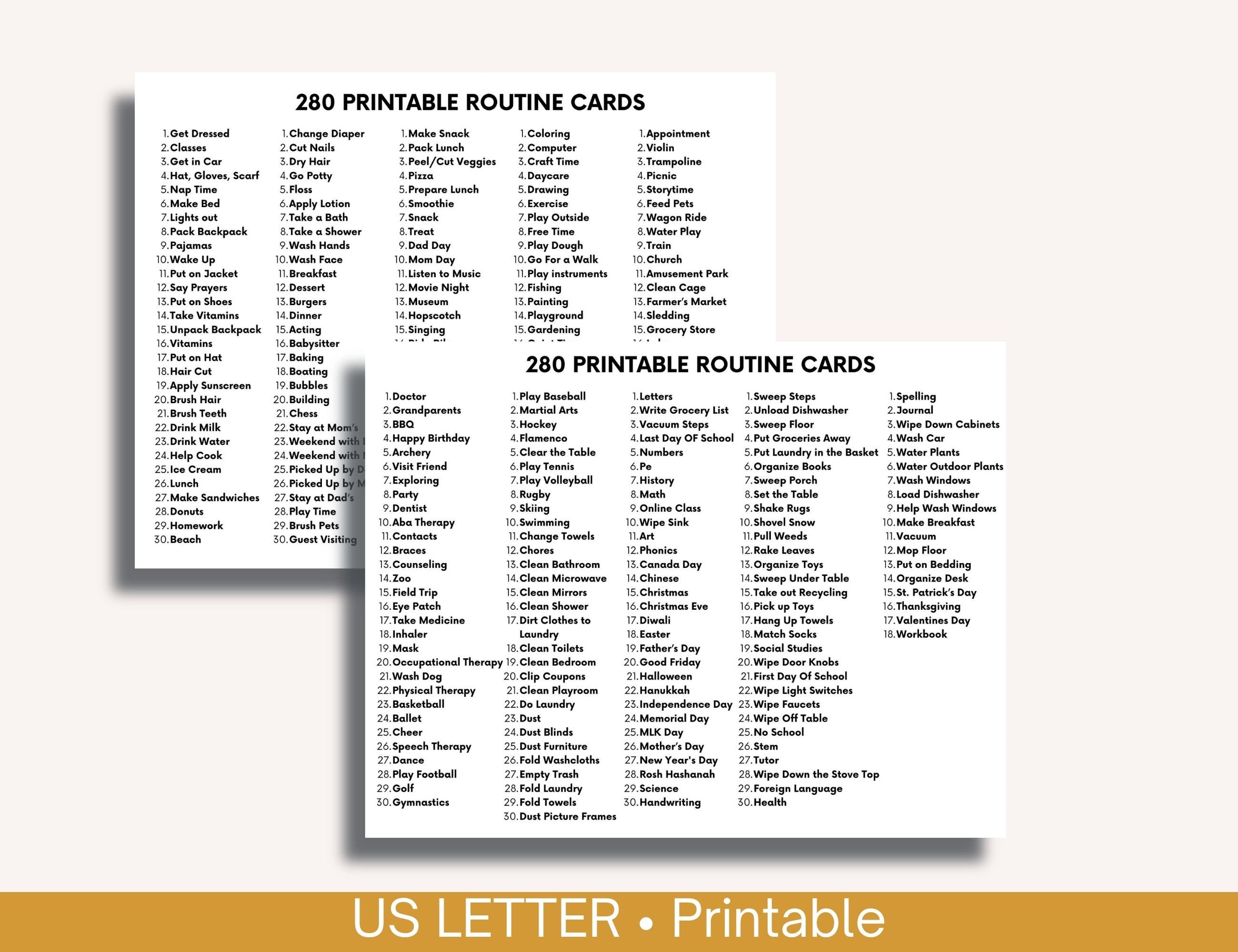 Boho Montessori Daily Routine Cards - 280 Printable Visual Schedules ...