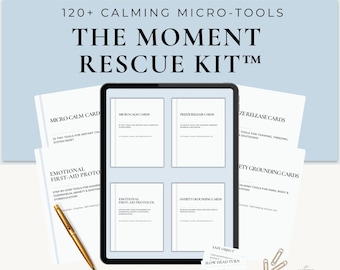 Paquete para aliviar la ansiedad / Tarjetas de conexión a tierra y herramientas para la calma (PDF imprimible)