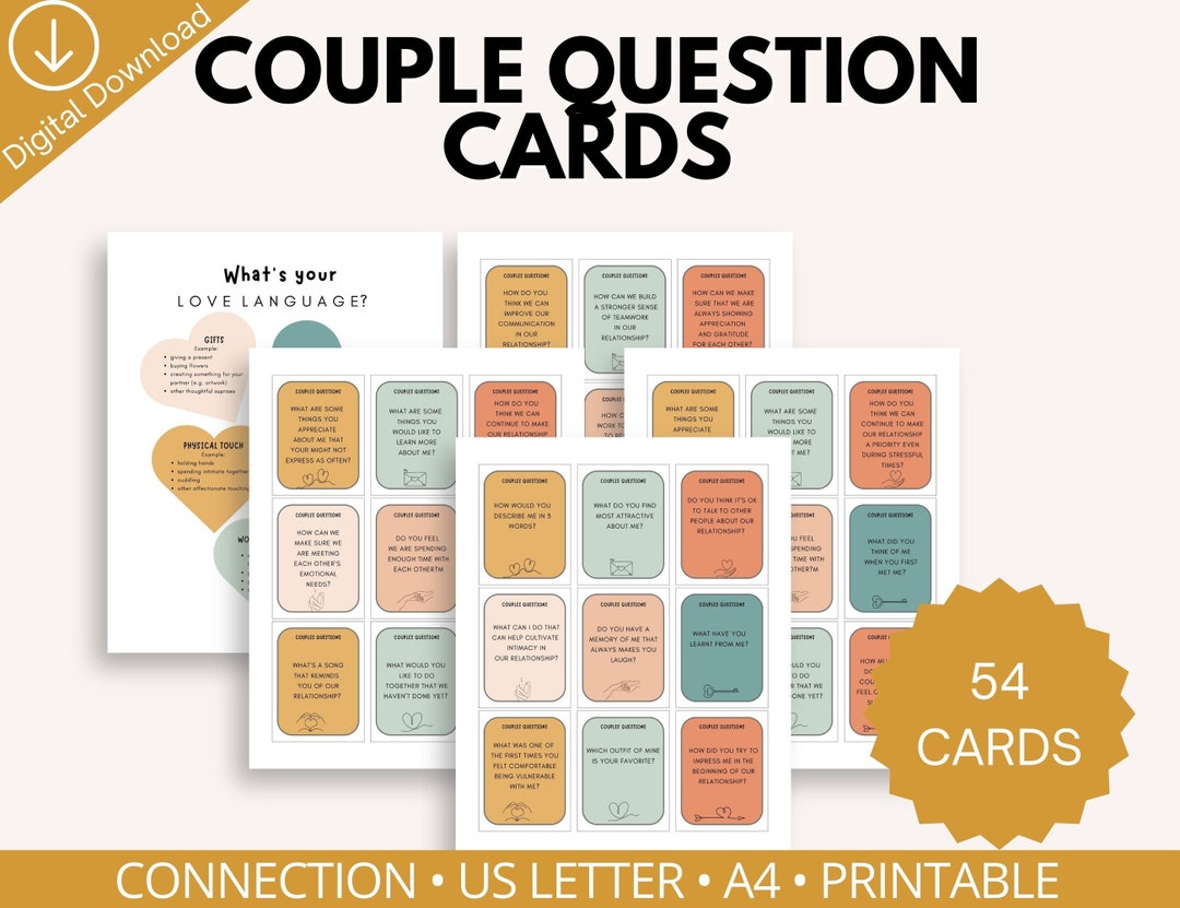 Couples Conversation Question Cards for Healthy Relationships ...