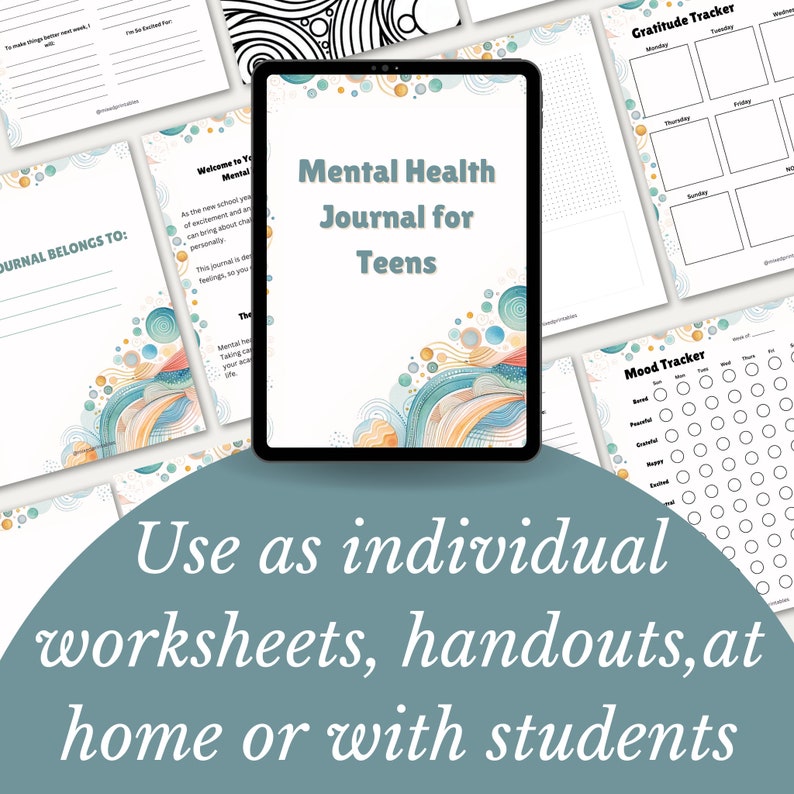 Back to School Mental Health Journal for Teens Mood Tracker