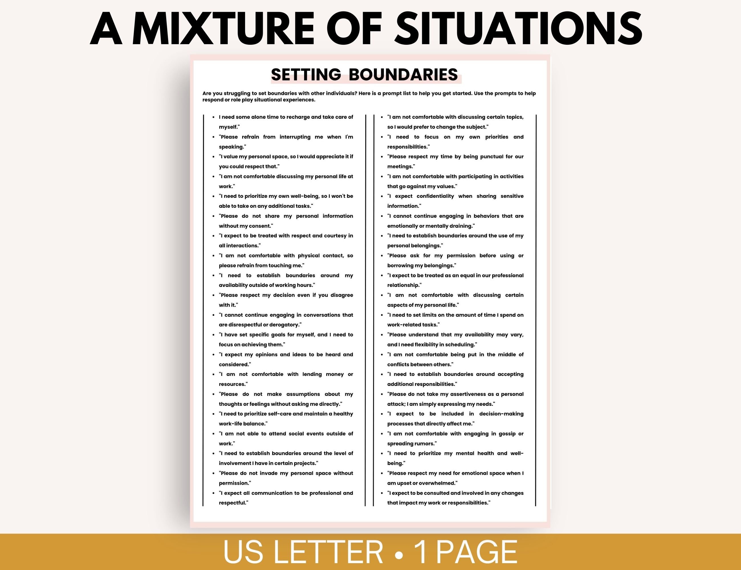 Boundary Setting Phrases Printable | Communication Scripts PDF ...