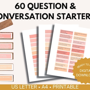 60 Jenga Conversation Questions | Printable Icebreaker Game Cards | SEL Classroom Activity | Counseling & Therapy Tool | A4 + US Letter