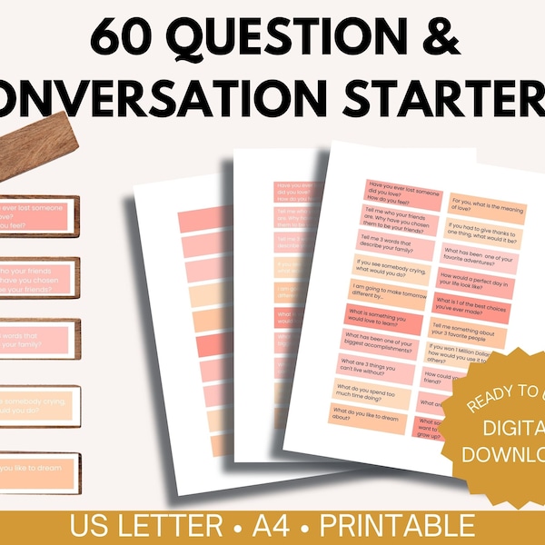 Jenga Conversation Starters for Teens, Question Cards for Teens, Conversation Starter Cards, Icebreaker Cards, Conversation Question Cards