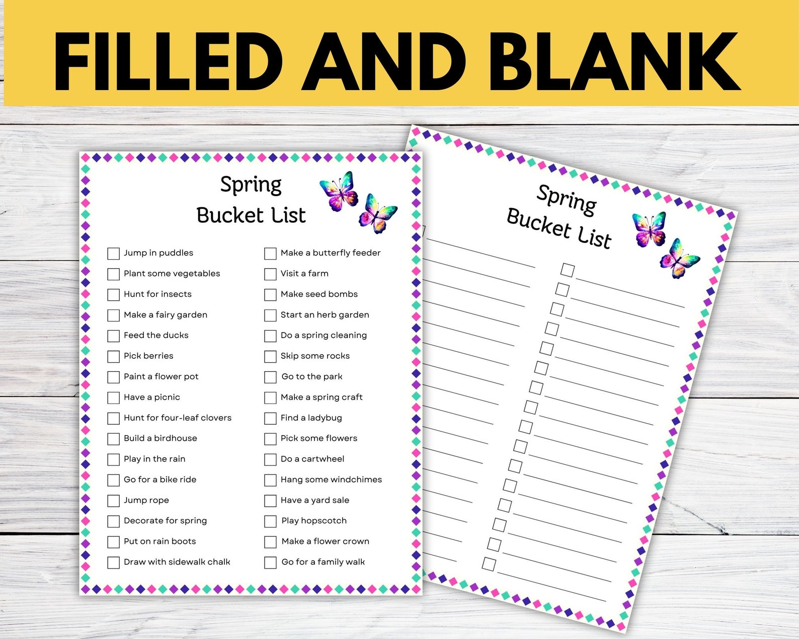 BUCKET LIST BUNDLE, Bucket List Printable, Custom Bucket List, Editable ...