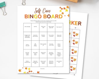 Self-Care Bingo, Self-Care Fall Printable, Self-Care Digital Download, Mental Health Bingo, Wellness Bingo, Therapy Games, Fall Activities