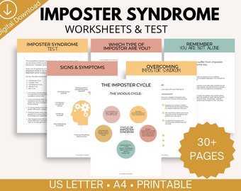 Cuaderno de ejercicios imprimible sobre el síndrome del impostor / Diario de autoestima (PDF)