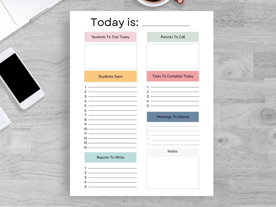 School Psychologist Daily Calendar, Printable Planners and Todo Lists