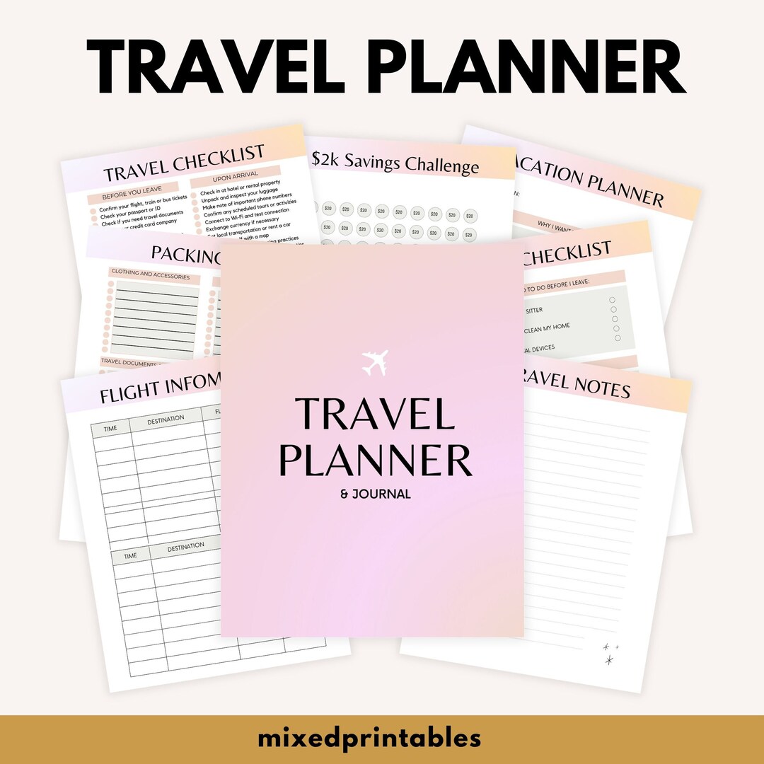 Travel Planner Printable BUNDLE, Trip Planner, Vacation, Road Trip ...