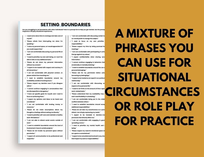 Boundary Setting Phrases Printable | Communication Scripts PDF ...