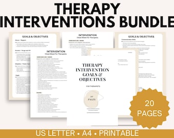 Plantillas de documentación del terapeuta / Notas clínicas y lista de intervenciones (PDF)