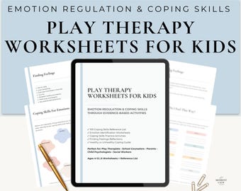 Play Therapy Worksheets for Kids | Emotion Regulation & Coping Skills Activities PDF