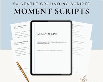 Guiones imprimibles para la ansiedad / Afirmaciones calmantes y frases de conexión (PDF)