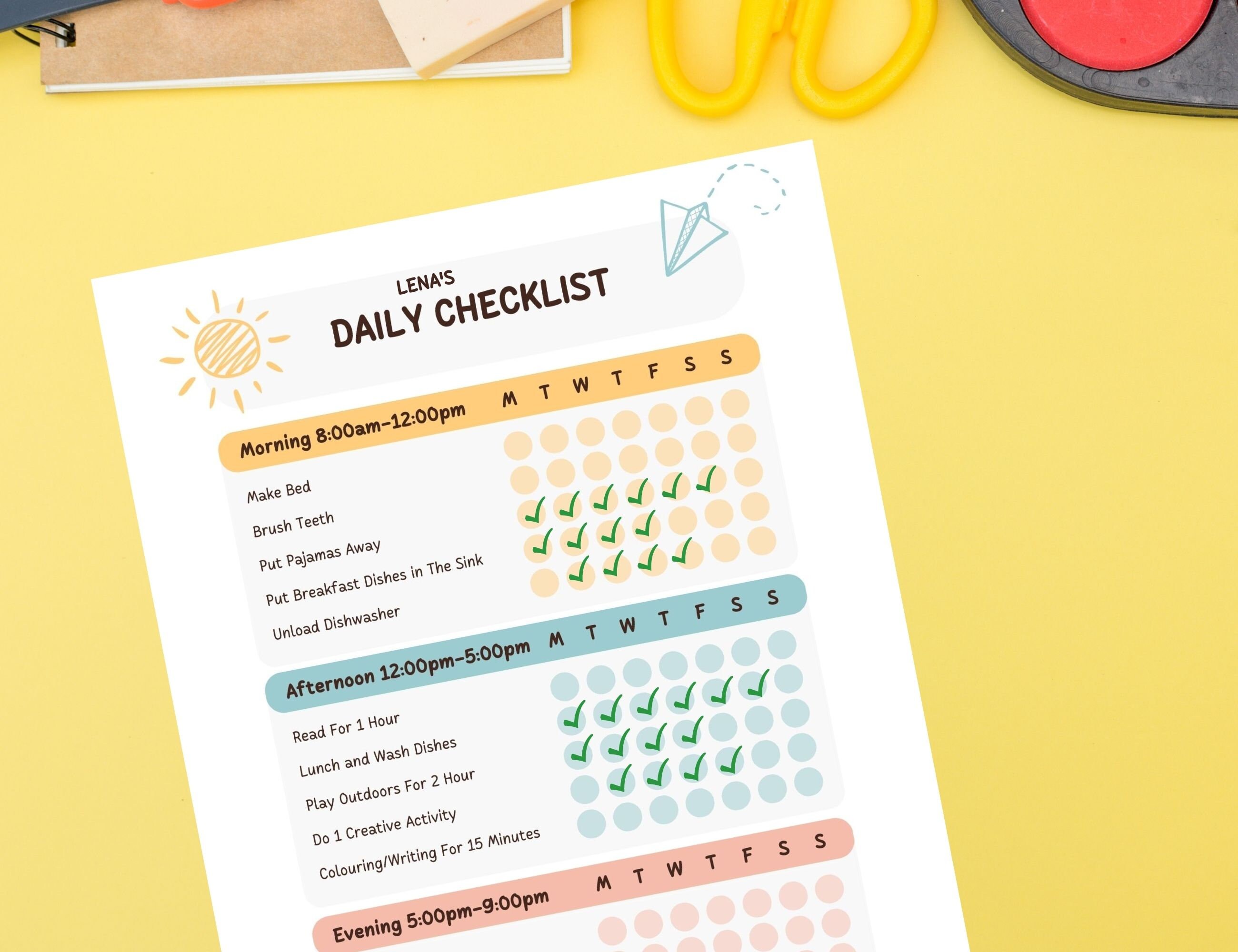 Kids Daily Schedule Template Printable Homeschool Daily Routine Kids ...
