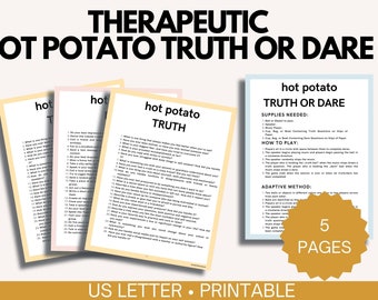 Juego de terapia para adolescentes / Tarjetas imprimibles de Verdad o Reto / Actividad de terapia grupal (PDF)