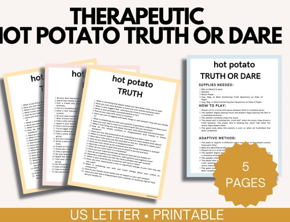 Teen Therapy Game Printable | Truth or Dare Counseling Activity | Group Therapy Icebreaker Cards for Teens PDF
