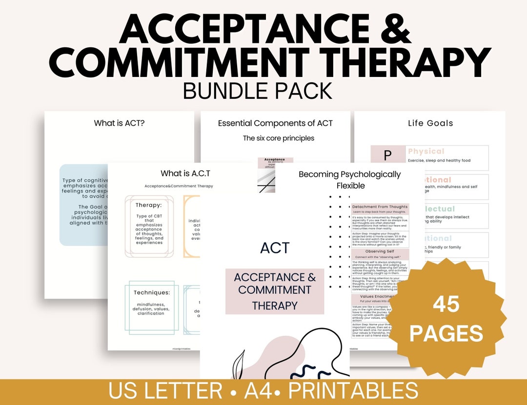 ACT Worksheets Acceptance and Commitment Therapy ACT Workbook ACT ACT Worksheets Acceptance and Commitment Therapy ACT Workbook ACT