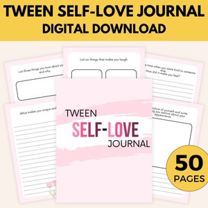 Well Being Tween Journal | Printable Self-Care and Therapy Worksheets for Teens, Feelings, Self Confidence and Positivity Activities