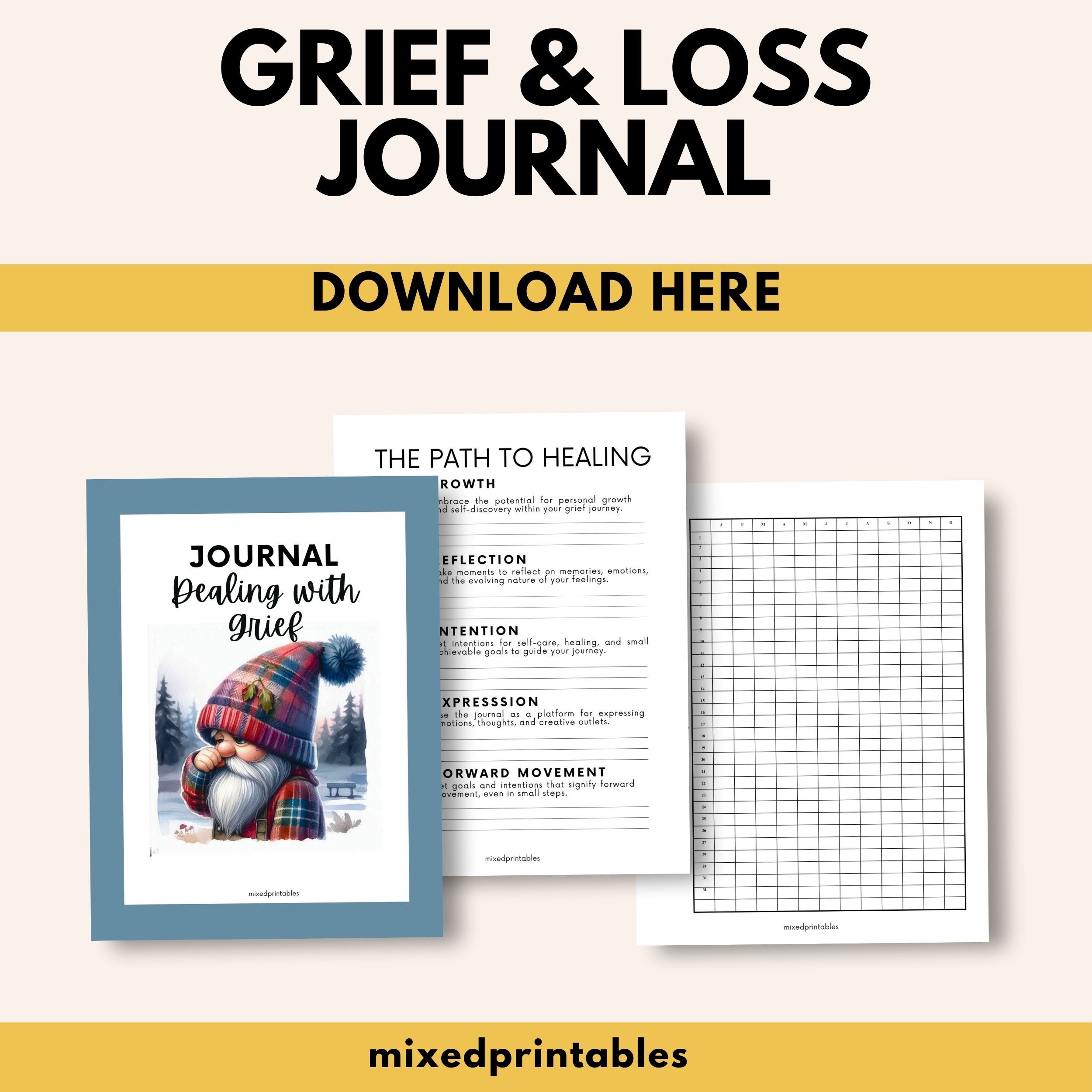 Grief Worksheets, Grief Journal Printable, Bereavement Therapy, Coping ...