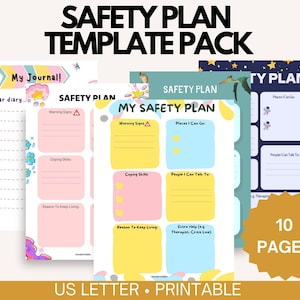 Kids Safety Plan Templates: Mental Health, School Counselor Tools (Printable PDF)
