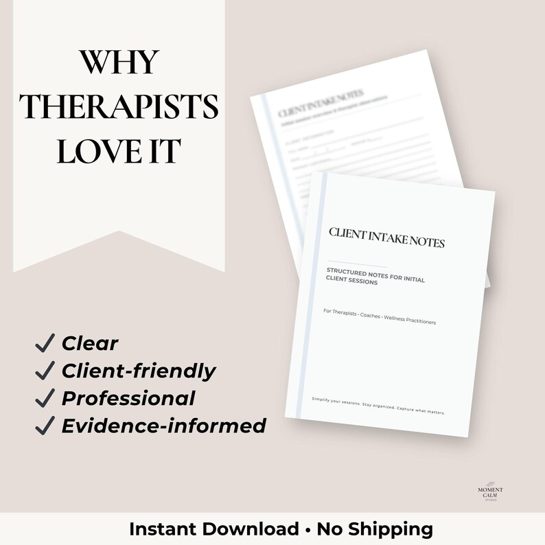 Client Intake Form Printable | Therapy & Counseling Intake Worksheet ...