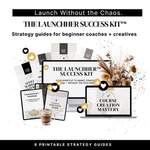 LaunchHer Success Kit | Printable Business Strategy Bundle for Coaches & Creatives | No-Tech Launch Roadmap | Social Media Planner Bonus