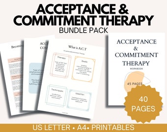 ACT-Therapie-Arbeitsbuch (PDF zum Ausdrucken) | 40 Seiten mit Arbeitsblättern zu Werten, Achtsamkeit und kognitiver Defusion