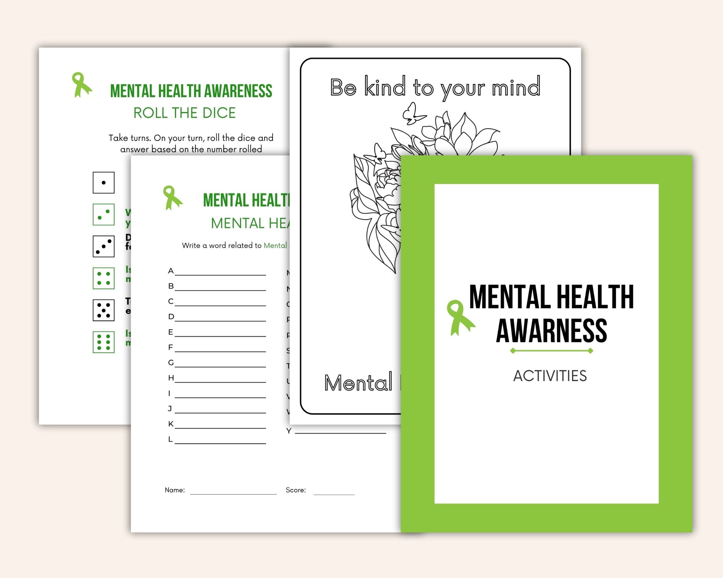 Mental Health Awareness Worksheets Therapy Worksheets Bundle Mental Mental Health Awareness Worksheets Therapy Worksheets Bundle Mental