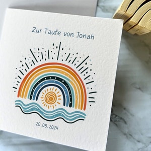 2 Taufkarten Im Set – Großes Quadratisches Format 15x15 Cm, Aus Recyclingpapier, Mit Umschlag