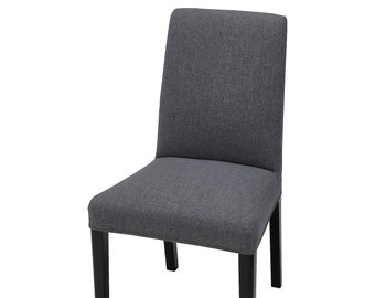 Bergmund Dining Chair Cover, Bergmund Replacement Slipcover in Graphite Grey Fabric