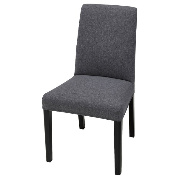 Bergmund Dining Chair Cover, Bergmund Replacement Slipcover in Graphite Grey Fabric