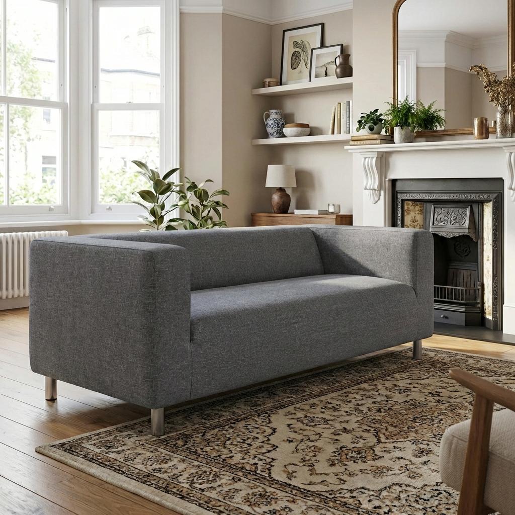 Klippan Cover Fitted Sofa Slipcover Graphite Grey Gray Ultra