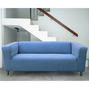Ikea replacement 2 seat Klippan replacement cover in Light Blue Suede fabric
