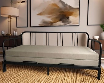 Custom Fitted Cover Sheet for IKEA Fyresdal Daybed Sofa-to-Bed Slipcover Washable Pet Friendly Made-to-Measure Replacement (Neutral)