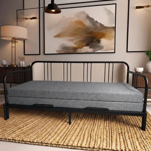 Custom Fitted Cover Sheet for IKEA Fyresdal Daybed Sofa to Bed Slipcover Washable Pet Friendly Double Mattress Hemnes 200 x 80 cm (Grey)
