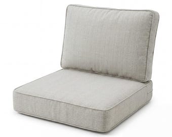 Zit- en rugkussens voor buiten voor IKEA Frösön Duvholmen Järpön 62x62, waterafstotend met bies, 14 cm schuim, hoezen of vullingen, Pebble