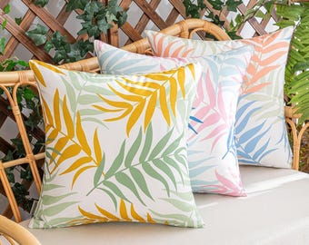 Palm Leaf Outdoor Cushion Cover, 50x50 cm, Water and Fade Resistant, 6 Colours