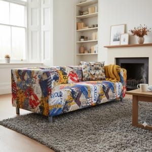 Klippan Hoes Hoes Hoes Meerkleurig Polykatoen Ultraduurzame Stof Past 2-zits Loveseat Huisdiervriendelijk Machinewasbaar