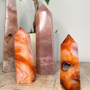 Beautiful Carnelian Tower with Druzy and Banding