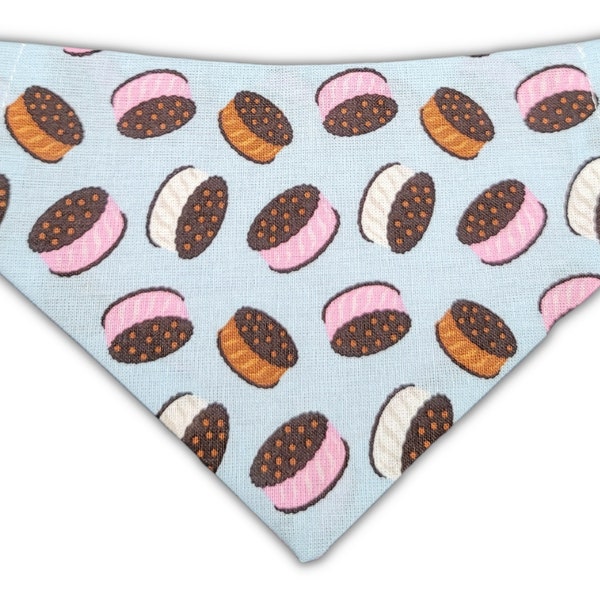 Ice Cream Sandwiches Pet Bandana, Reversible Over the Collar Pet Bandana