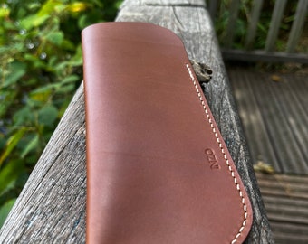 Leather glass case, thin, strong and resistant