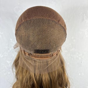 Full Lace Wig – Long Wavy Honey Brown, Human Hair Blend, Free Parting, Daily Wear Natural Look image 8