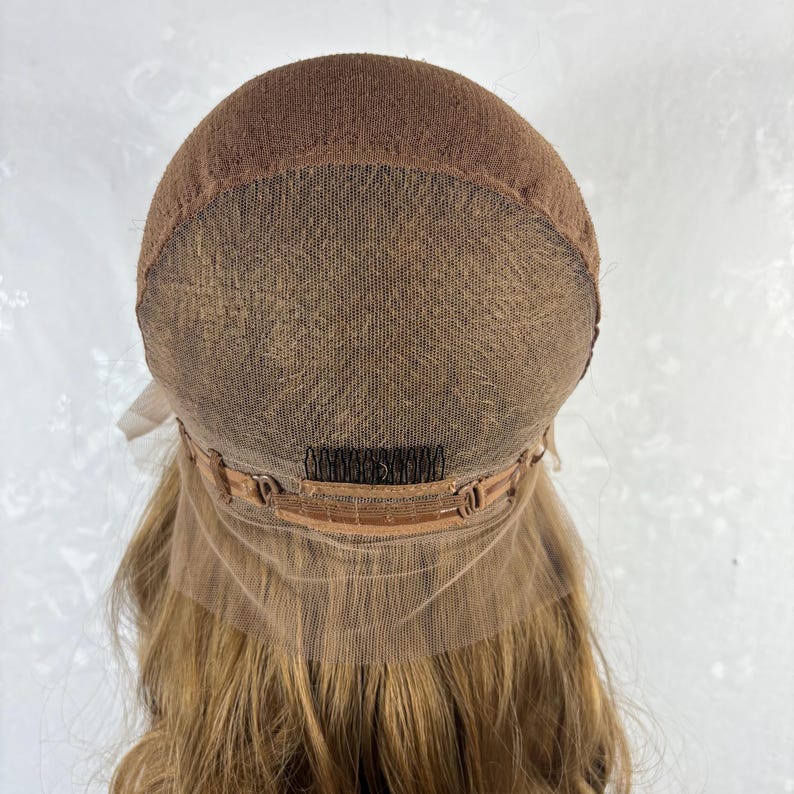 Full Lace Wig – Long Wavy Honey Brown, Human Hair Blend, Free Parting, Daily Wear Natural Look image 8