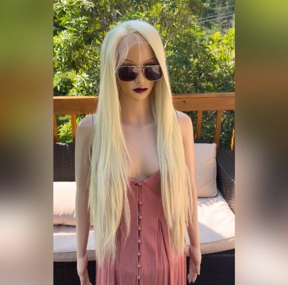 Daily Wear WIG! Super Long Straight Light BLONDE Human Hair 