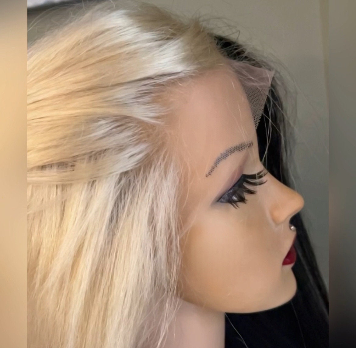 Parrucche, Bionda 613 Parrucca Lunga In Pizzo Dritto Con Radici Marroni - Foto 3