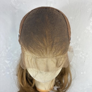 Full Lace Wig – Long Wavy Honey Brown, Human Hair Blend, Free Parting, Daily Wear Natural Look image 6